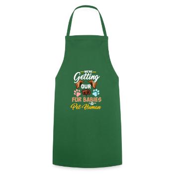 Nous obtenons nos bébés de fourrure un cadeau humain d'animal de compagnie - Tablier de cuisine - vert foncé - Devant - AI Model Male 185 dark (185cm)