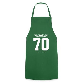 70 Number crown - Cooking Apron - green - Front - AI Model Male 185 dark (185cm)