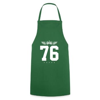 76 Number crown - Cooking Apron - green - Front - AI Model Male 185 dark (185cm)