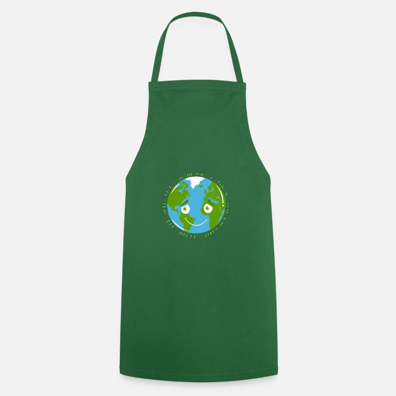 Shy planet EARTH - Cooking Apron - green