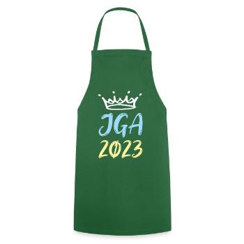 Jga 2023 Junggesellenabschied - Kochschürze - Grün - Vorne - AI Model Male 185 dark (185cm)