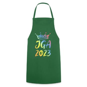 Jga 2023 Junggesellenabschied - Kochschürze - Grün - Vorne - AI Model Male 185 dark (185cm)