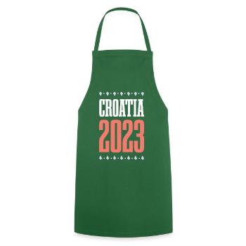 Croatia 2023 - Cooking Apron - green - Front - AI Model Male 185 dark (185cm)