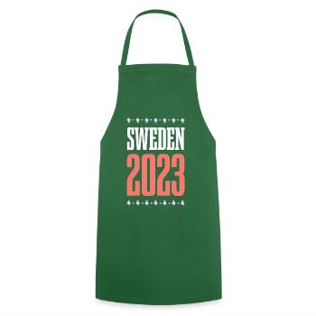 Suède 2023 - Tablier de cuisine - vert foncé - Devant - AI Model Male 185 dark (185cm)