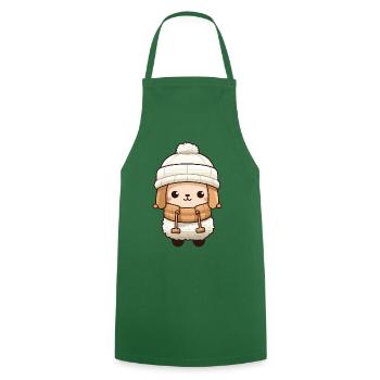Alpaca Winter Llama Comic - Cooking Apron - green - Front - AI Model Male 185 dark (185cm)