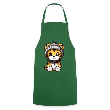Bande dessinée Tiger Winter - Tablier de cuisine - vert foncé - Devant - AI Model Male 185 dark (185cm)