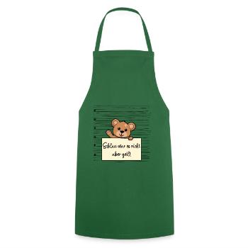 Bär lustiger Spruch humor Gefängnisbild - Kochschürze - Grün - Vorne - AI Model Male 185 dark (185cm)