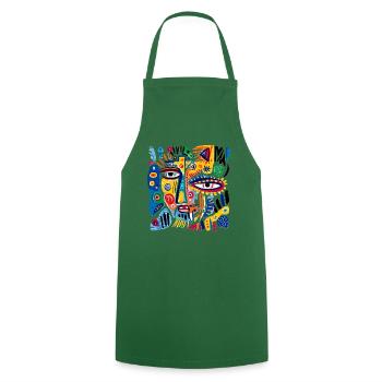 Ambiance Haïti - Tablier de cuisine - vert foncé - Devant - AI Model Male 185 dark (185cm)