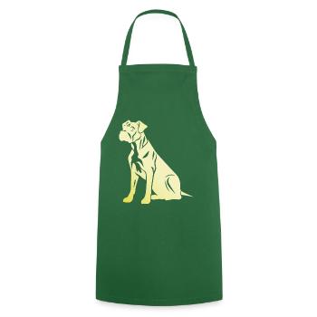 Boxer Dog Silhouette - Cooking Apron - green - Front - AI Model Male 185 dark (185cm)