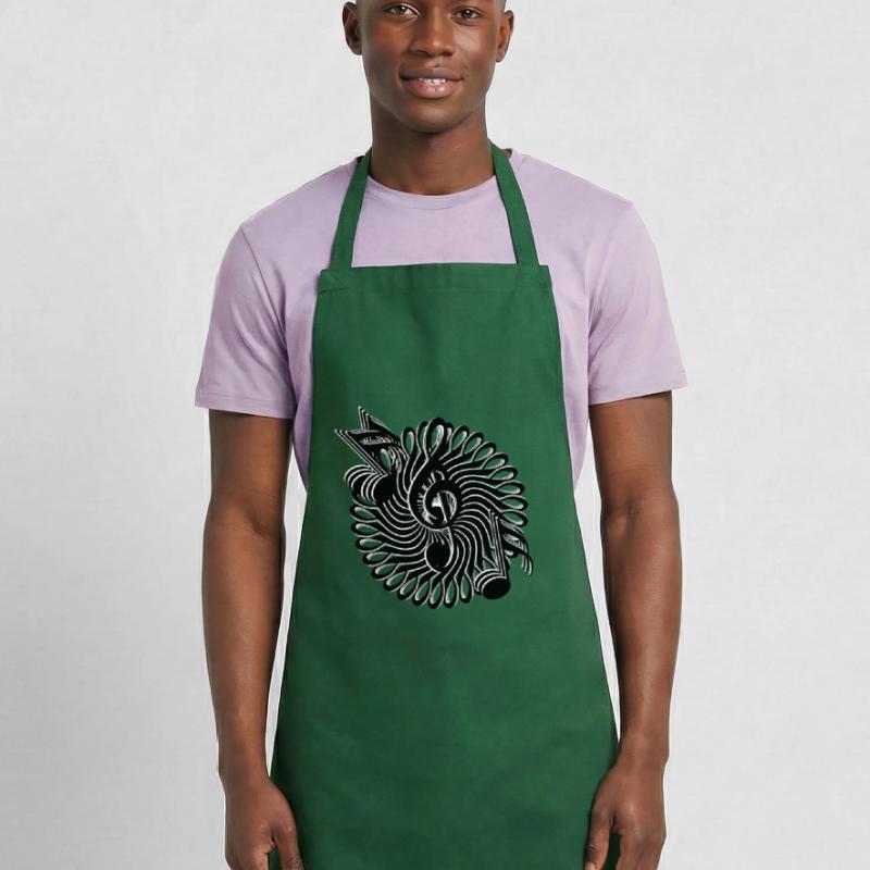 Note keys and notes pattern Cooking Apron