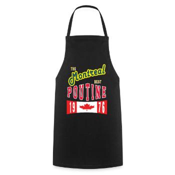POUTINE - Tablier de cuisine - noir - Devant - AI Model Male 185 dark (185cm)