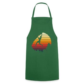 Vintage Mountain Climbing Retro Bouldering - Cooking Apron - green - Front - AI Model Male 185 dark (185cm)