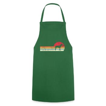 Vintage Retro Bull Terrier Dog Mom / Dad - Cooking Apron - green - Front - AI Model Male 185 dark (185cm)