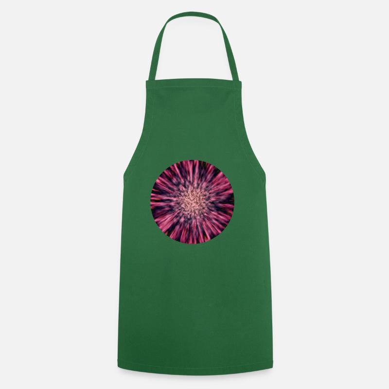 Red Burgundy Tie Dye Floral Pattern - Cooking Apron - green