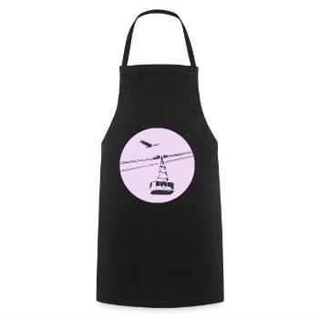 Gondola / cable car with eagle purple - Cooking Apron - black - Front - AI Model Male 185 dark (185cm)