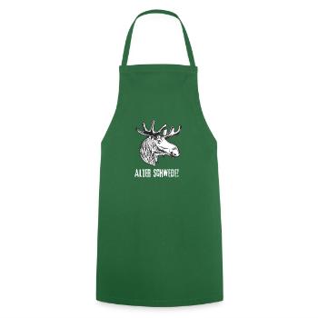 Old Swede Funshirt Funny Elk T-Shirt - Cooking Apron - green - Front - AI Model Male 185 dark (185cm)