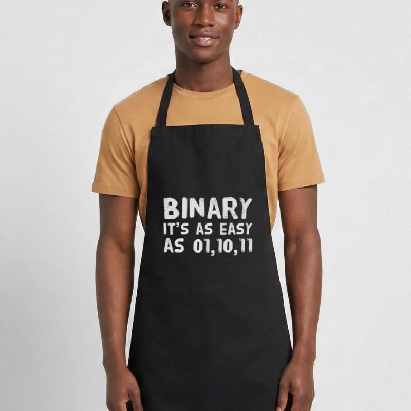 Computer scientist coder binary binary funny saying Cooking Apron