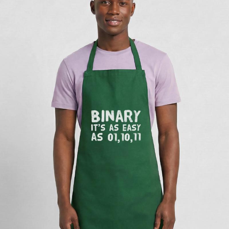 Computer scientist coder binary binary funny saying Cooking Apron