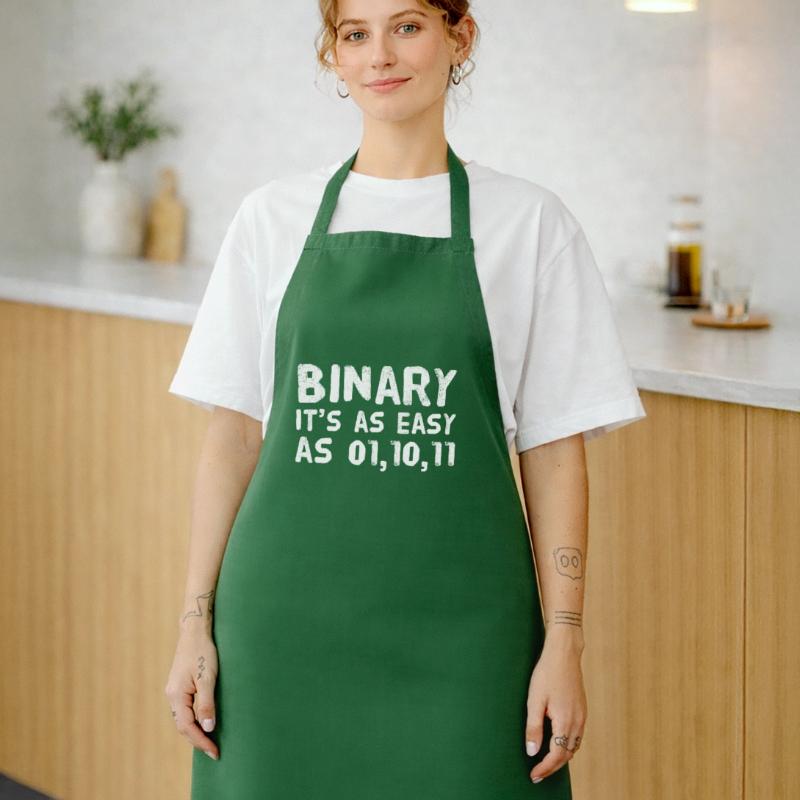 Computer scientist coder binary binary funny saying Cooking Apron