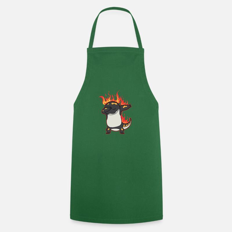 Dabbing Salamander Fire Salamander - Cooking Apron - green