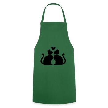 Heart for cats / gift idea for cat lovers - Cooking Apron - green - Front - AI Model Male 185 dark (185cm)