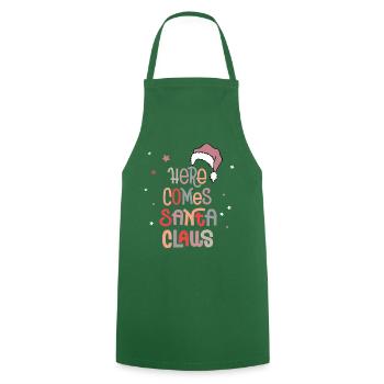Santa Claus Weihnachtsmann - Kochschürze - Grün - Vorne - AI Model Male 185 dark (185cm)