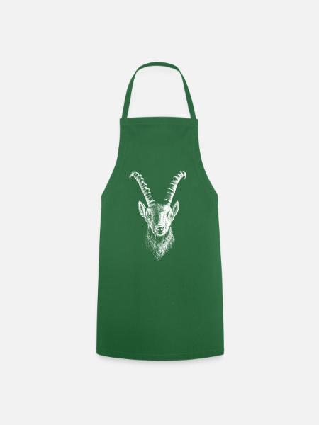 Steinbock weiß - Kochschürze - Grün