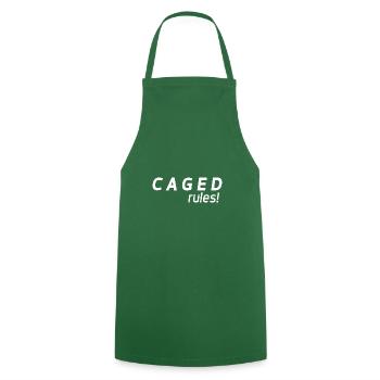 caged logo weiss - Kochschürze - Grün - Vorne - AI Model Male 185 dark (185cm)