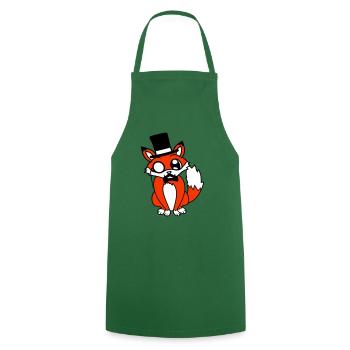 Fox Red Fox Sir Mr. Top Hat Monocle Glasses - Cooking Apron - green - Front - AI Model Male 185 dark (185cm)