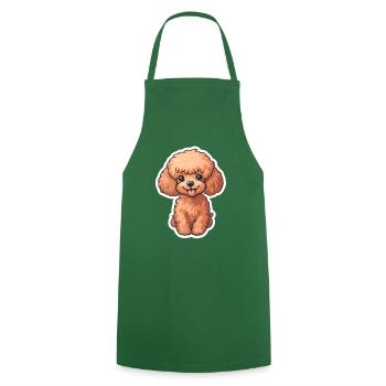 Süßer Baby Pudel Hund Sticker - Kochschürze - Grün - Vorne - AI Model Male 185 dark (185cm)