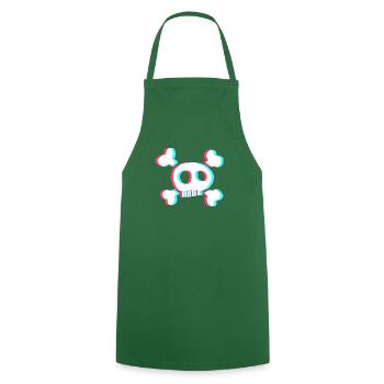 Skull - Cooking Apron - green - Front - AI Model Male 185 dark (185cm)