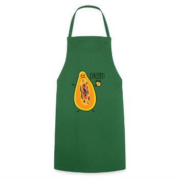 Gesund mit Papaya - Kochschürze - Grün - Vorne - AI Model Male 185 dark (185cm)
