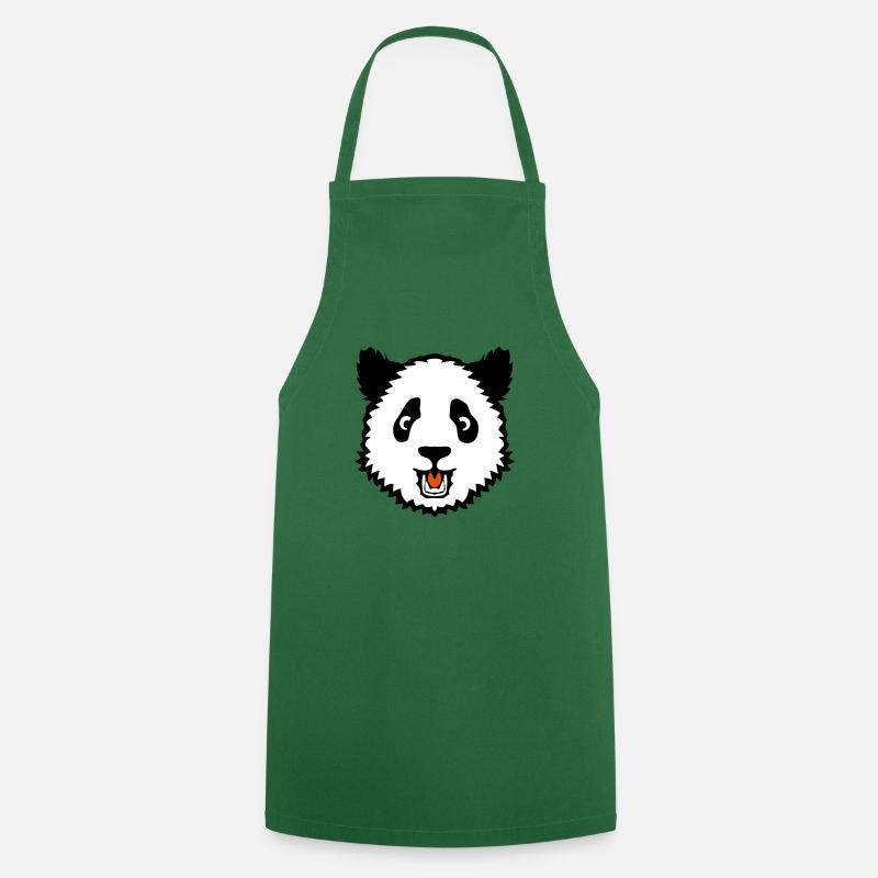 panda head animal teddy bear 130 2 - Cooking Apron - green
