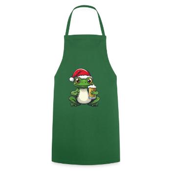 Frosch Weihnachten Bier Lustig - Kochschürze - Grün - Vorne - AI Model Male 185 dark (185cm)