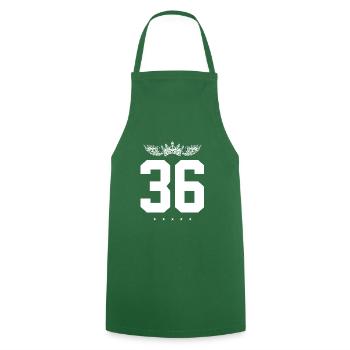 36 Number crown - Cooking Apron - green - Front - AI Model Male 185 dark (185cm)