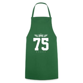 75 Number crown - Cooking Apron - green - Front - AI Model Male 185 dark (185cm)