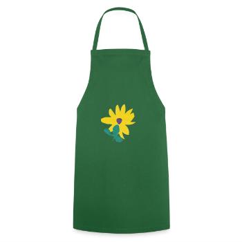 Fleur decoupée (sans fond) - Tablier de cuisine - vert foncé - Devant - AI Model Male 185 dark (185cm)