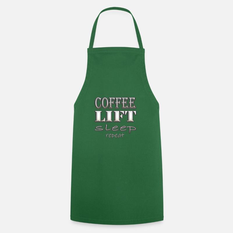 Café, Lift, Sommeil, Répéter. - Tablier de cuisine - vert foncé