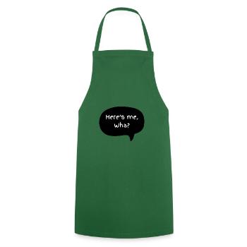 Northern Irish Slogan 'Here's me, Wha?' - Cooking Apron - green - Front - AI Model Male 185 dark (185cm)