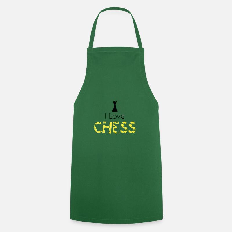 Échecs - Tablier de cuisine - vert foncé