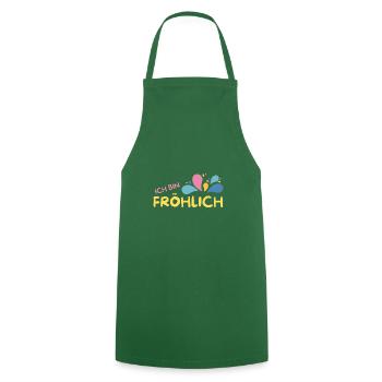 funny typographic colorful fröhlich logo - Kochschürze - Grün - Vorne - AI Model Male 185 dark (185cm)