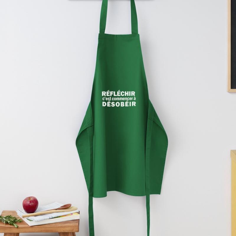 Réfléchir c'est commencer à désobéir (blanc) Tablier de cuisine