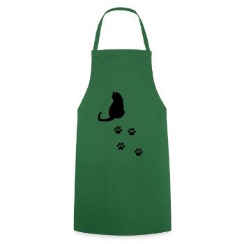 Katze mit Pfoten - Kochschürze - Grün - Vorne - AI Model Male 185 dark (185cm)