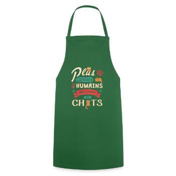 J aime mes chats - Tablier de cuisine - vert foncé - Devant - AI Model Male 185 dark (185cm)
