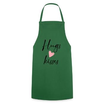 hugs & kisses - Cooking Apron - green - Front - AI Model Male 185 dark (185cm)