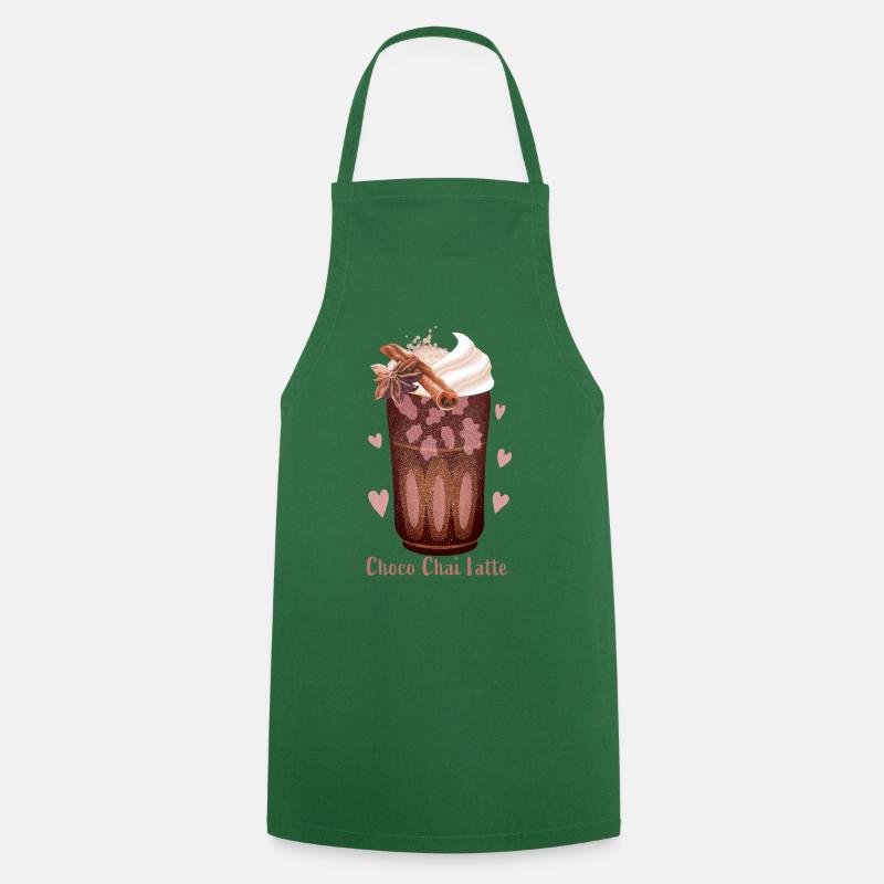 Choco Chai Latte - Tablier de cuisine - vert foncé