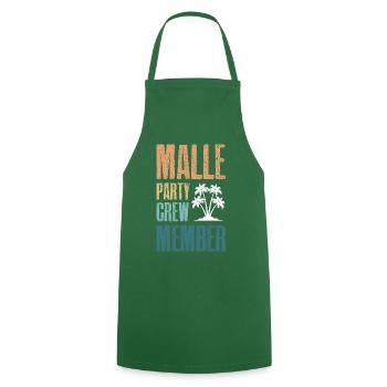 Malle Party Crew - Kochschürze - Grün - Vorne - AI Model Male 185 dark (185cm)