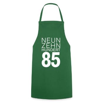 Jahrgang 1985 geboren - Kochschürze - Grün - Vorne - AI Model Male 185 dark (185cm)