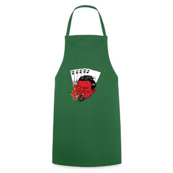 Poker Devil - Tablier de cuisine - vert foncé - Devant - AI Model Male 185 dark (185cm)