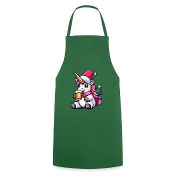 Einhorn Weihnachten Bier Lustig - Kochschürze - Grün - Vorne - AI Model Male 185 dark (185cm)